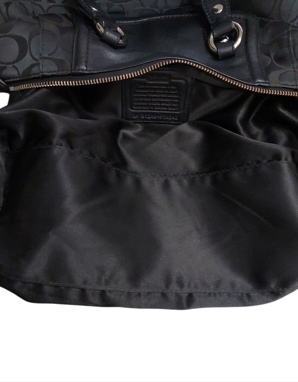Coach Ashley Signature C Jacquard & Leather Shoulder Satchel W/ Chrome HW F19242 - Picture 11 of 13